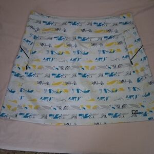Cutter & Buck Women's Blue and Yellow Patterned Mini Skirt